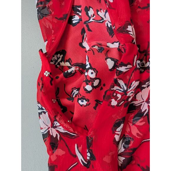 NWT Veronica Beard Corsica Silk Midi Sun Dress Size 6 Red Floral #1E455 - Picture 15 of 15